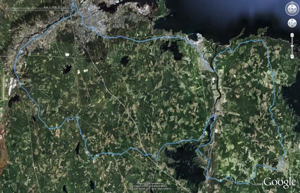 GPS-karta över turen