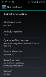 Android 4.0.3 på min Samsung Galaxy S